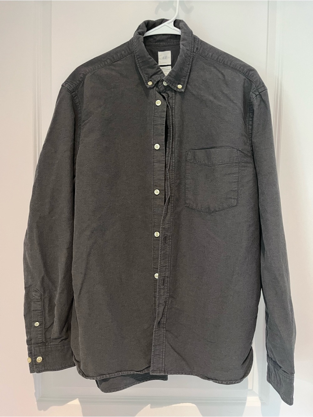 H&M Charcoal Gray Button-Down Long Sleeve Shirt